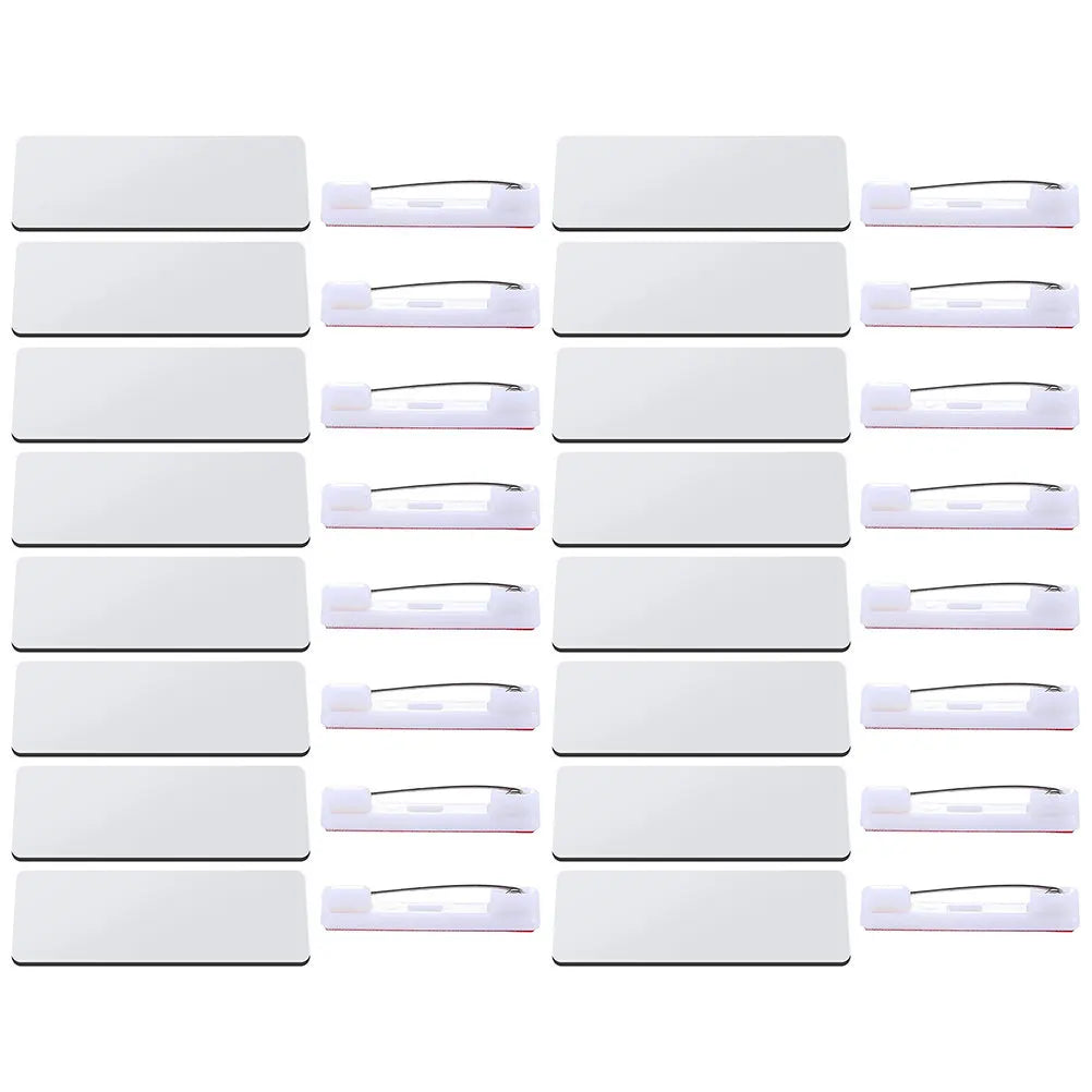 32Pcs Name Tag Blank Name Badges High Density DIY Sublimation Id Badge Pin Backing Office School Use Reusable Custom