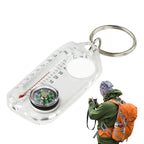 Multifunction Mini Keychain Camping Compass Thermometer Outdoor Climbing Temperature Tester Survival Guiding Compass Tool