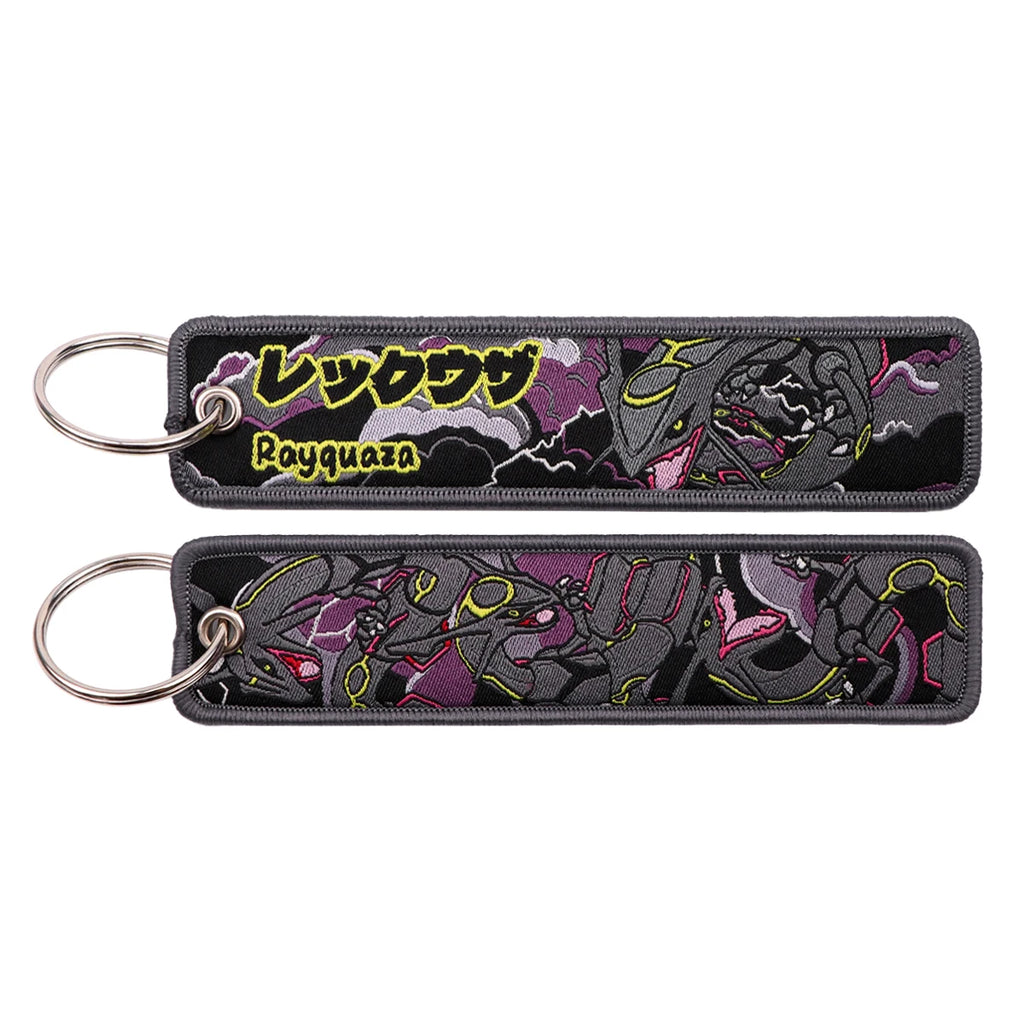 Kawaii Japanese Elf Anime Embroidery Key Fobs Key Tag Motorcycles Cars Backpack Chaveiro Keychain Fashion Keyring Friends Gifts