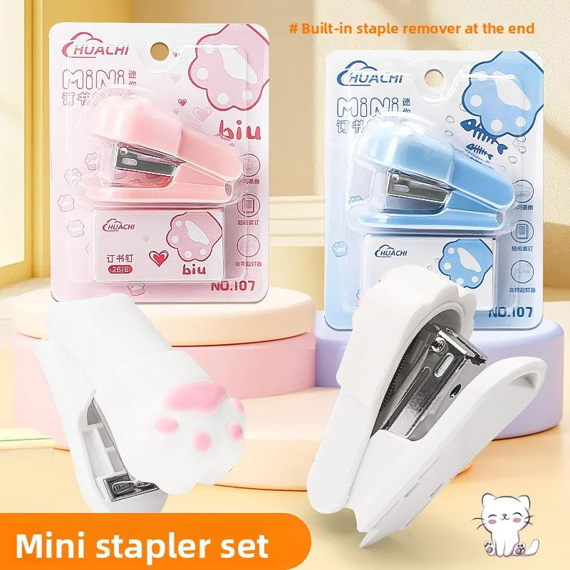 Creative Portable Mini Stapler Set Cute Small Stapler For Students Office Use Handheld Binding Machine With Accessories