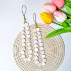 Simple Love Shell Beaded Keychain Mobile Phone Chain Pendant Fashion Mobile XYu Phone Case Accessories Female Jewelry Gifts