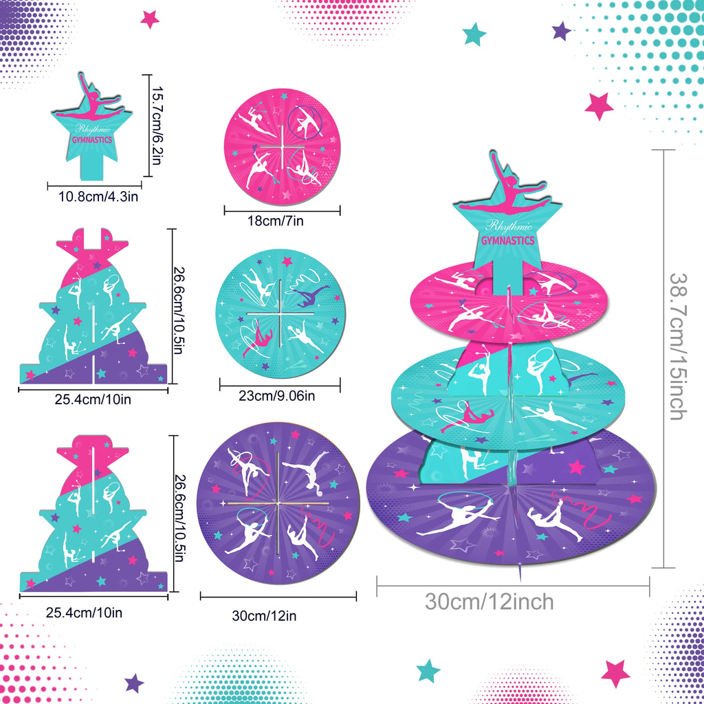 Gymnastics Disposable Tableware Cupcake Holder Plates Napkins TableCloth Banner For Birthday Party Dinnerware Party Supplies