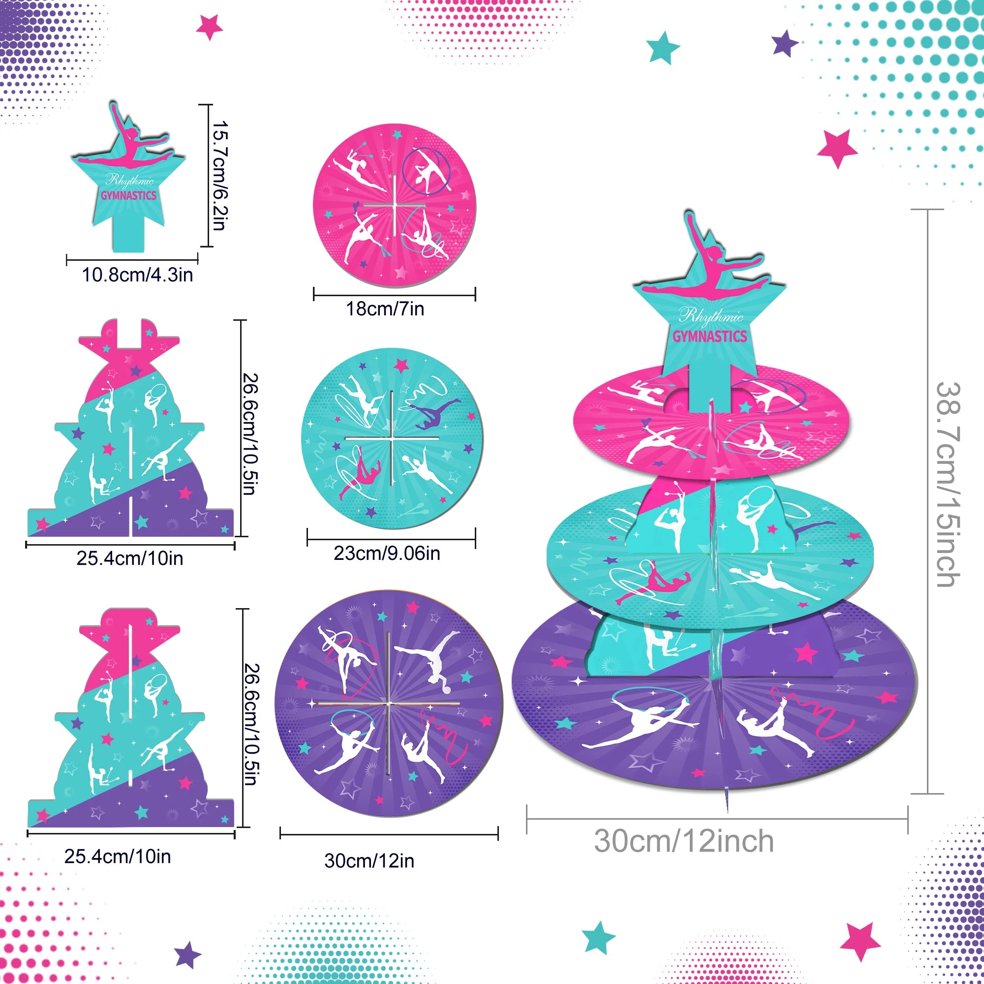 Gymnastics Disposable Tableware Cupcake Holder Plates Napkins TableCloth Banner For Birthday Party Dinnerware Party Supplies