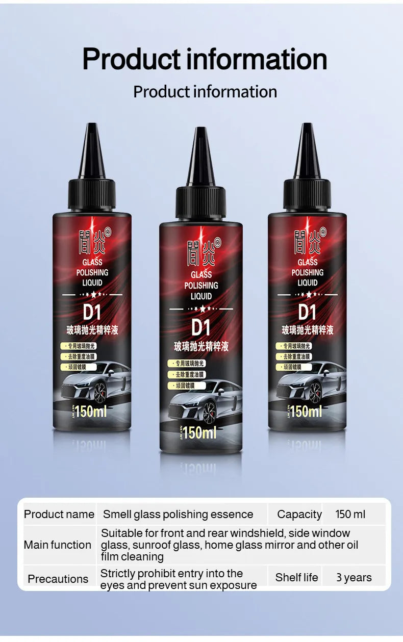 Auto Glass Polishing Liquid Light Scratch Cleaner High Gloss Film Remover Car Body Polish Spray for Windshield Shine Cleaner