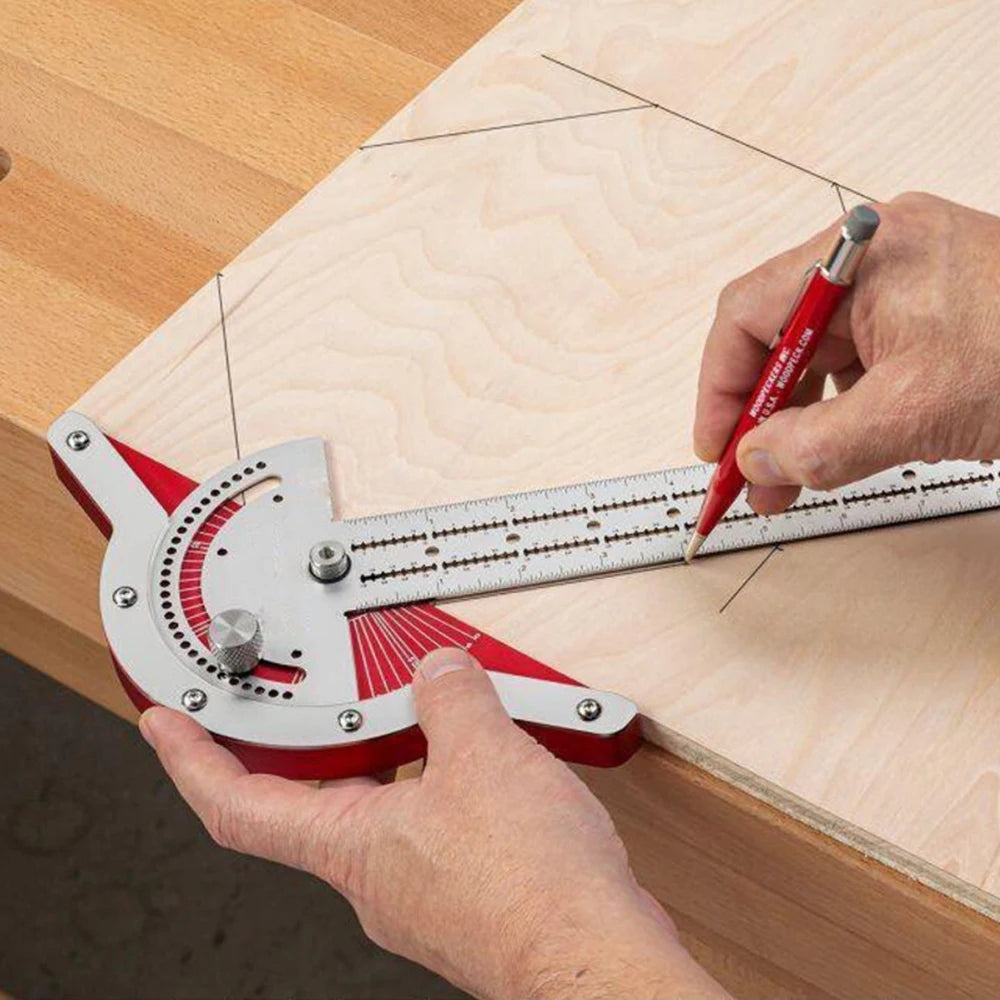 10/15/20 inch Woodworkers Edge Rule Protractor Woodworking Ruler Angle Measure Stainless Steel Carpentry Layout Carpenter Tools