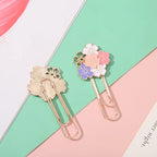Cherry Blossom Paper Clip Creative Cute Metal Bookmark Clip Exquisite Beautiful Paper Clip Notebook Decoration Stationery