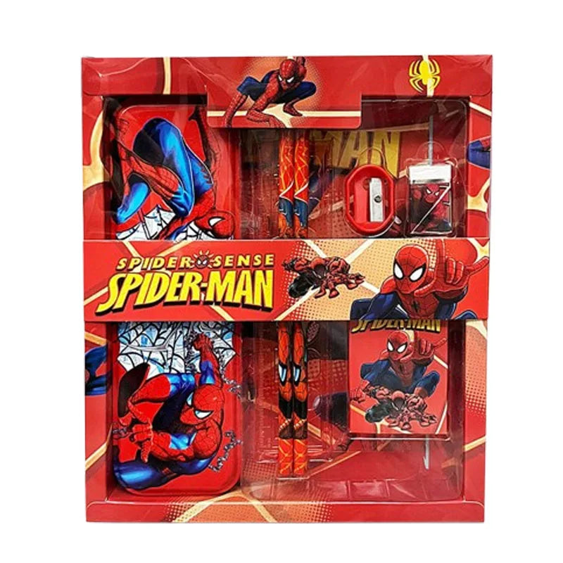 New Cartoom Spiderman Themed Stationery Set for Students with Pencil Pen Sharpener Eraser Ruler - School Supplies Gift