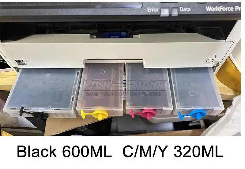 No chip Black 600ML Empty Refillable Ink Cartridge For EPSON WorkForce Pro WF-C5890 WF-C5390 WF-C5810 WF-C5310 EP-C800 C579R