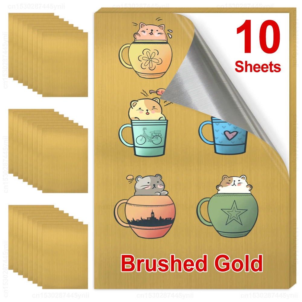 10 Sheets Printable Vinyl Sticker Paper Waterproof A4 Transparent Copy Paper for Inkjet Printer DIY Self-adhesive Label Stickers