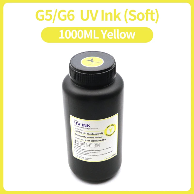 1000ML LED Curable UV Ink For Ricoh G5 G6 Gen3 Gen4 Gen4L Gen5 Gen5i Gen5S Gen6 G3 G4 G5i Printhead Hard Soft Neutral UV Ink