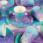 Mermaid Birthday Party Decoration Kids Disposable Plate Cup Girls Under The Sea Little Mermaid Baby Shower Birthday Party Decor