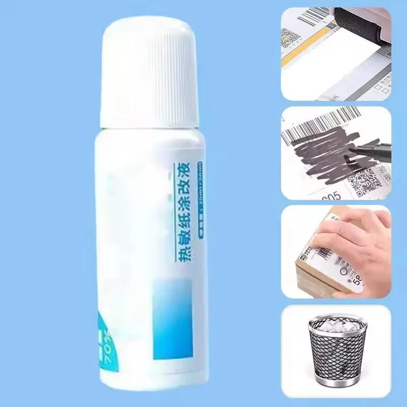 Fast-Drying Thermal Paper Correction Fluid Eraser Package Parcel Box ID Information Protector Anti Peep Identity Info Guard