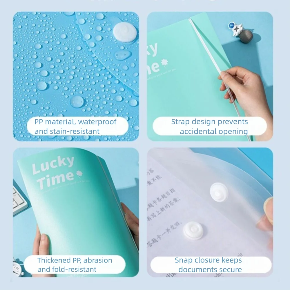 New PP A4 File Folder 3 Hole Dustproof Binder Folders Large Capacity Waterproof Loose-leaf Folder School Supplies
