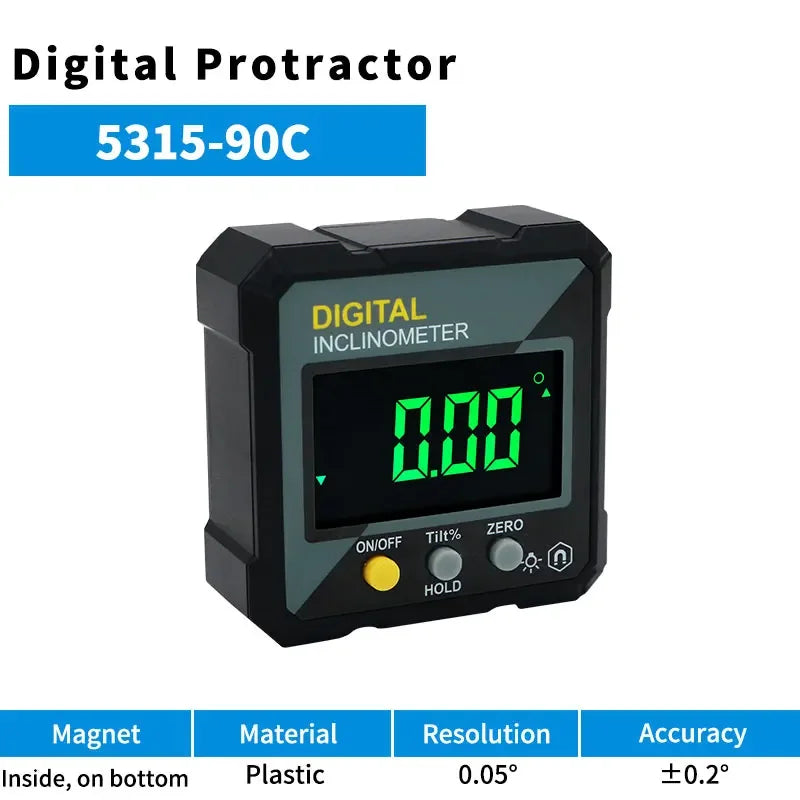 SHAHE Digital Angle Finder Gauge Magnetic Protractor Inclinometer Angle Cube Level Box With Magnetic Base And Backlight
