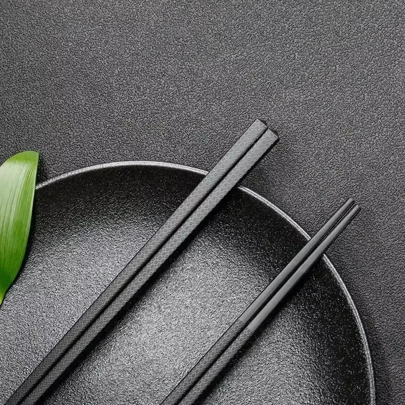 New Reusable Black Chinese Chopsticks Food Sushi Sticks Safe Plastic Food Grade High Temperature Sterilizable Chopsticks