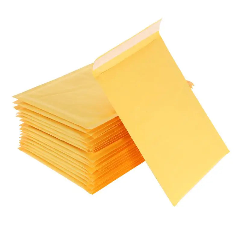 50Pcs Yellow Kraft Paper Bubble Mailers Packaging Bags Self Seal Padded Envelopes Poly Lined Shipping Bags for Bussiness