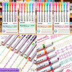 6-24pcs/set Heart Flower Line Shape Highlighter Pen Roller Tip Curve Liner Marker Kawaii Cute Stationery School Supplies