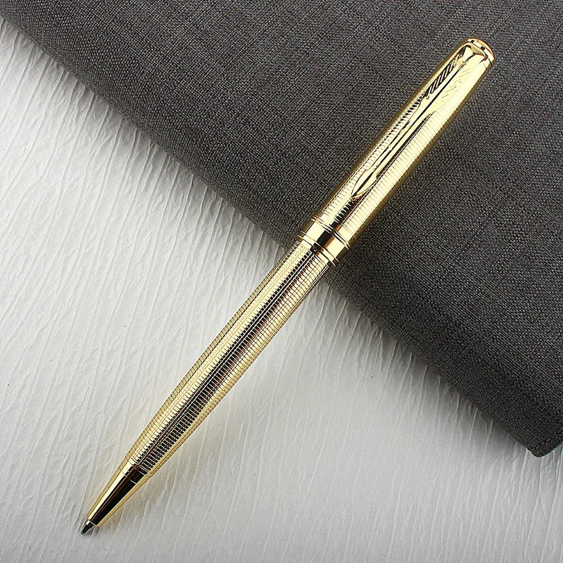 Luxury Metal Rollerball Pen 0.7mm Blue Ink Steel Gold Business Signature Pens for School Office Writing Supplies Stationery