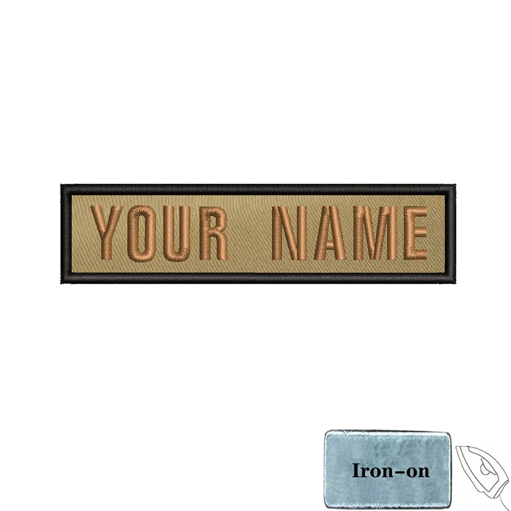 1PC 10cmX2.5cm Custom Personalized Name number Patch Stripes Badge tags chevrons Armband Iron On Or Hook Loop embroidered