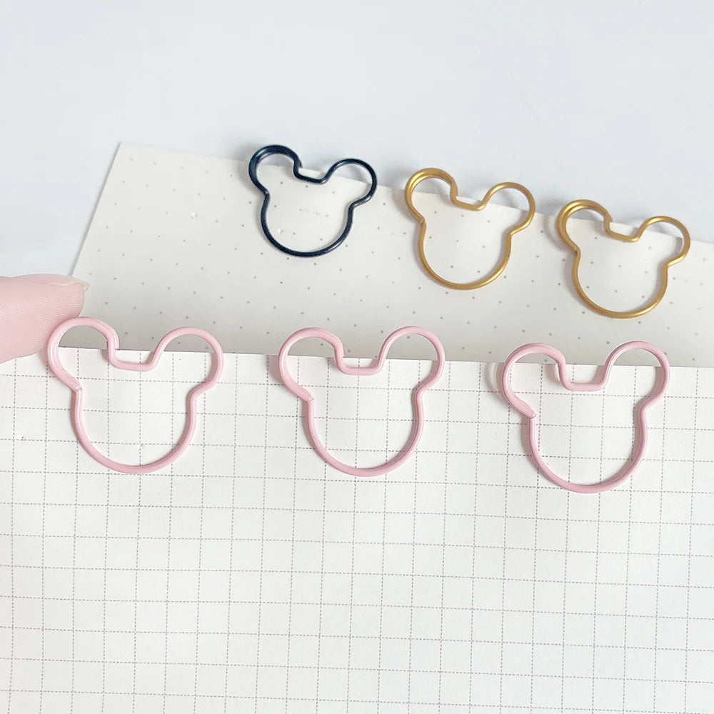 20pcs cartoon gold rose gold Paperclip on Book Paper Creative Paper Clips Students Stationery Office School Binding Supplies