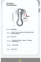 Essager 90 ° Angle RCA Audio Stereo Cable Jack 3.5mm to 2RCA Cable Splitter Male Adapter For Amplifiers Audio Home Theater Wire