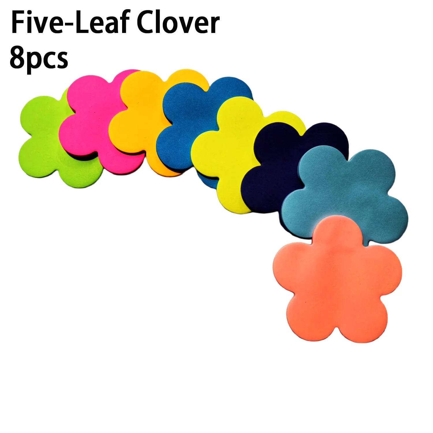 Set of 8 Brightly Colored Self-Adhesive Sticky Notes Featuring Bubbles, Arrows, and Hearts—Perfect for Home and School