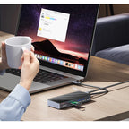 ORICO M.2 SSD Enclosure USB C Hub Splitter PD100W Extension Docking Station 10Gbps M2 NVMe SATA External Case 4K 60Hz HDMI-Com