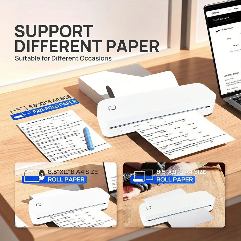 Marklife Thermal Inkless Printer A4&Tattoo Maker Mini Portable Bluetooth Wireless Used For School Office Small Business Machine