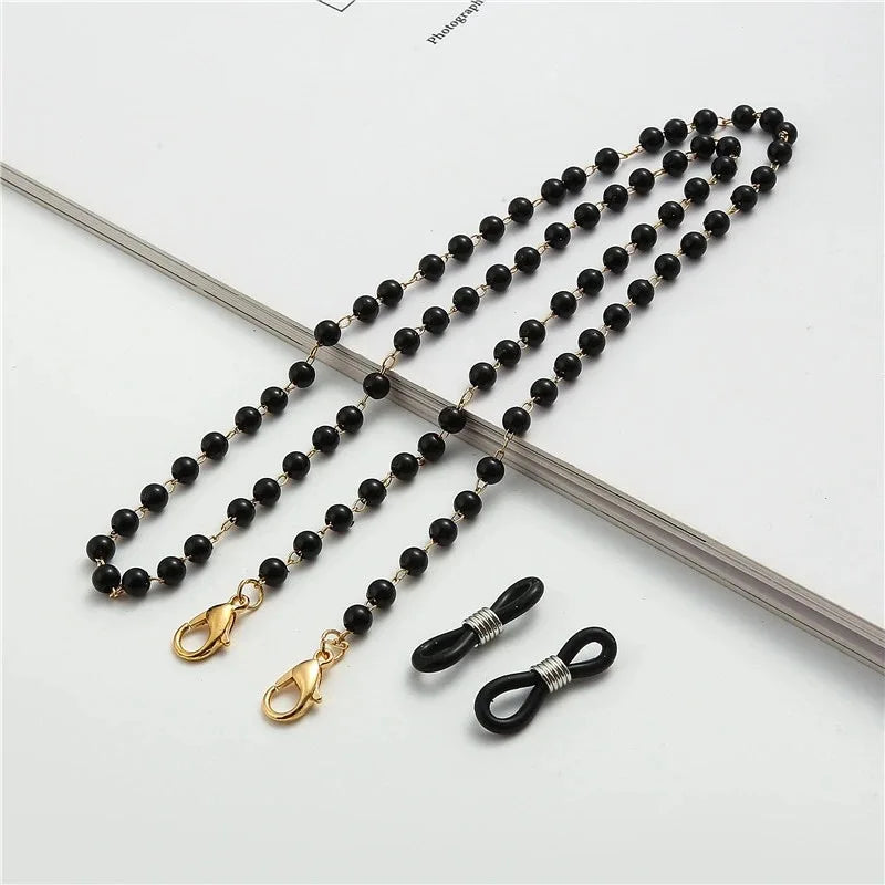 Fashion Reading Glasses Chain Pearl Flower Glasses Hanging Rope Anti-Lost Eyewear Mask Lanyard Women Sunglasses Glasses Chain
