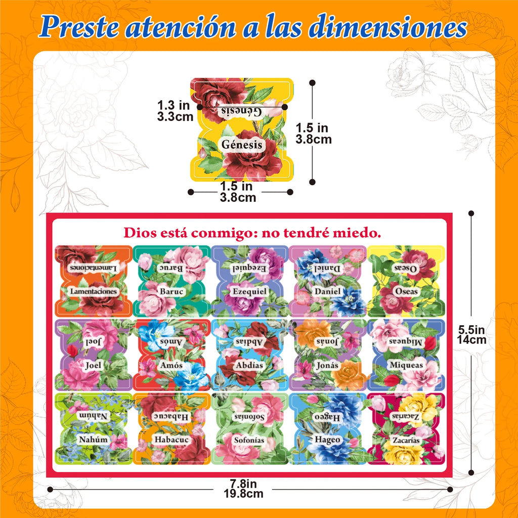75pcs Spanish Bible Indexing Tabs, Bible Tabs, Bible Sticky Tabs For Old And New Testament, Book Tabs, Bible Labels Tabs, Bible