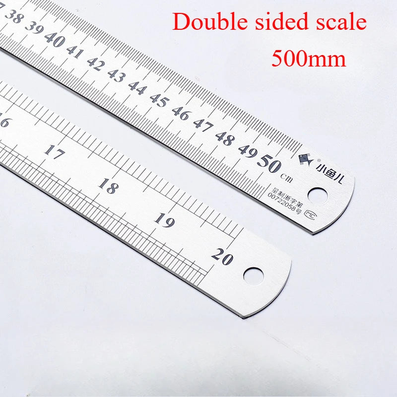 Stainless Steel Metal Straight Ruler Precision Double Sided Precision Measuring Tool Scale Metric Ruler Accessories 15-40cm