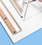 8-Piece Set of Measuring Rules for Students Including Compass Measuring Angle Ruler Triangular Ruler Measuring and Drawing Compl