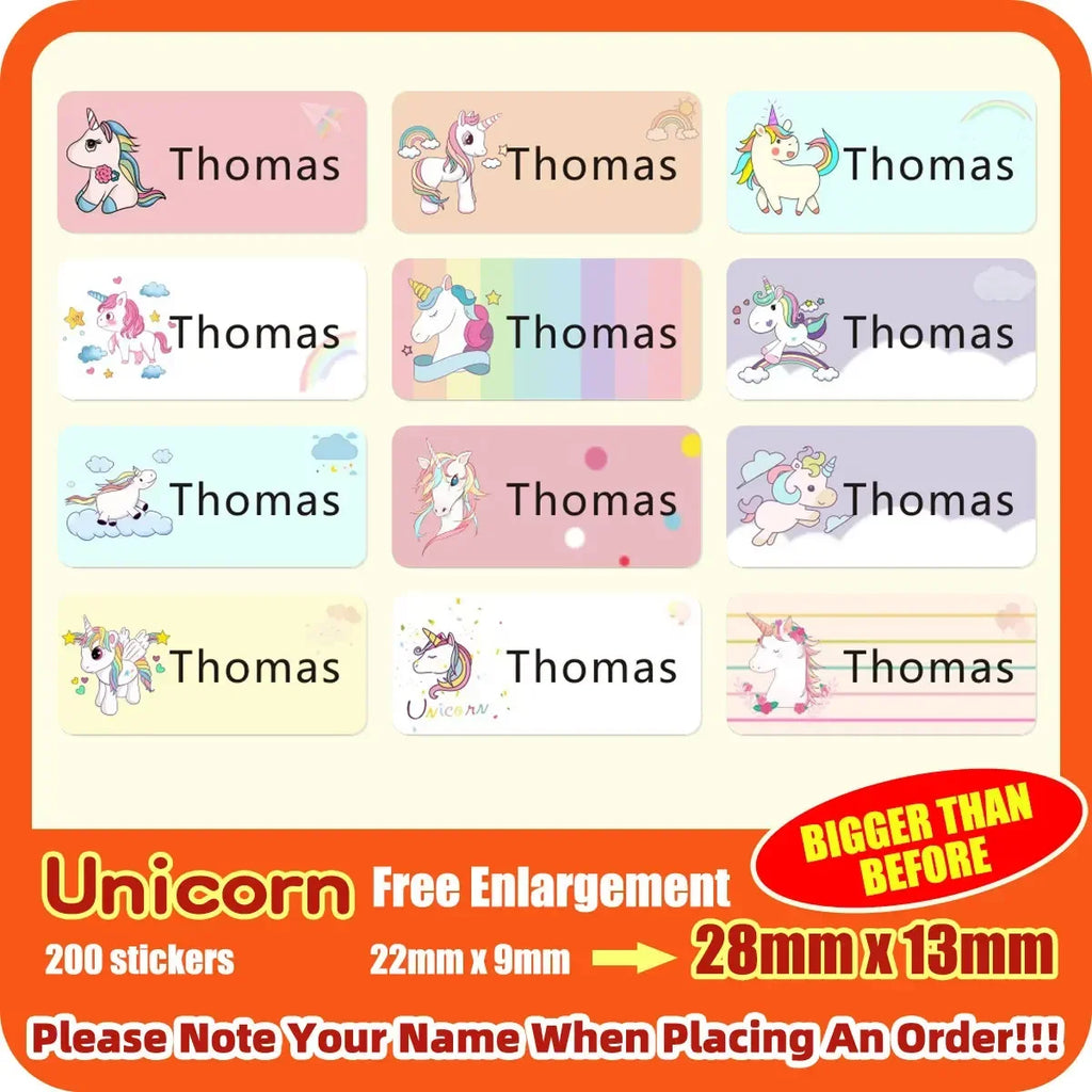 Custom Hebrew Waterproof Self-adhesive Baby Name Sticker Personalized Kids School Label Kindergarten Stationery Tag
