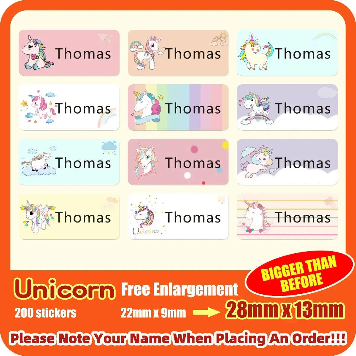 Custom Hebrew Waterproof Self-adhesive Baby Name Sticker Personalized Kids School Label Kindergarten Stationery Tag