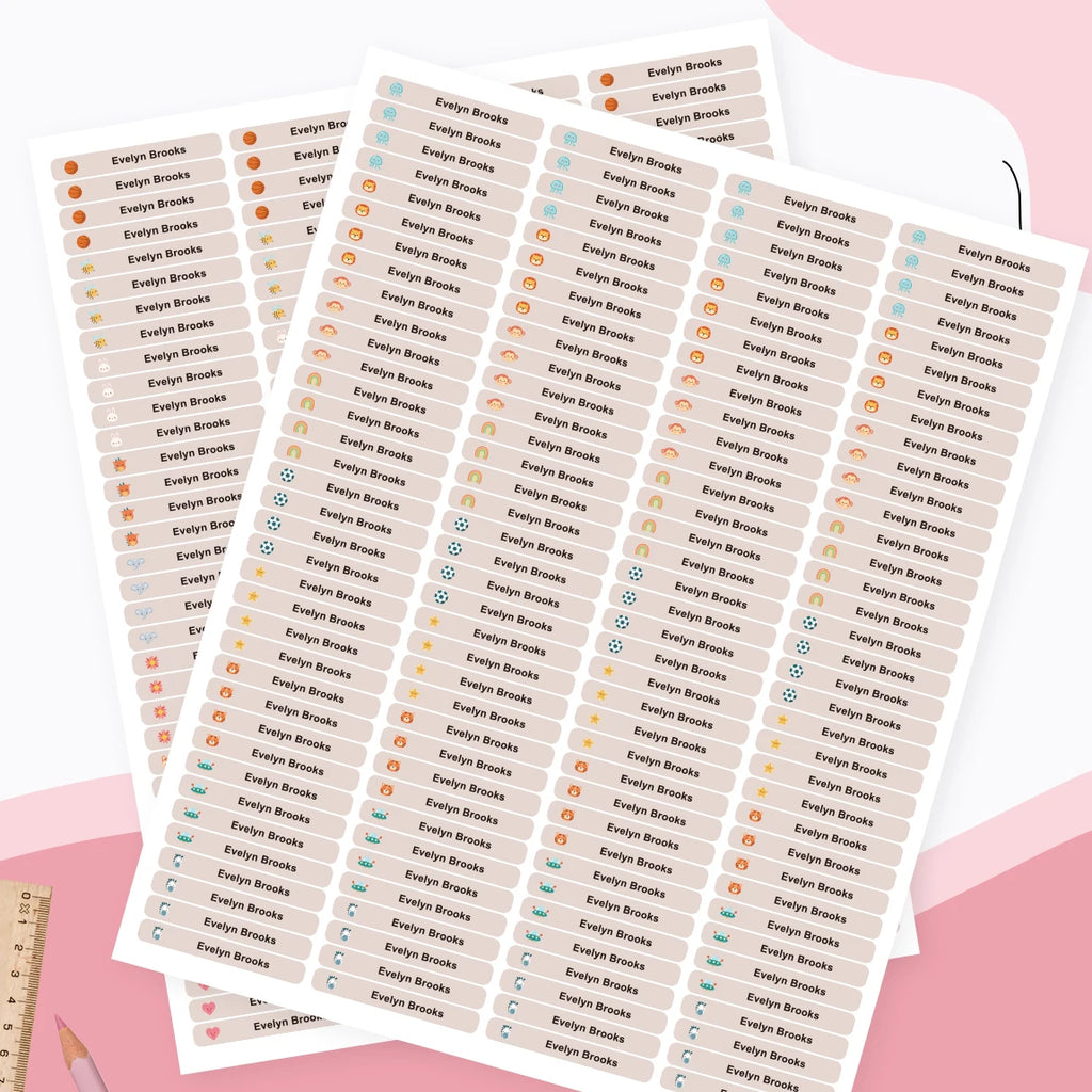 280PCS Personalized Name Stickers Long Strip Pencil Labels Custom Waterproof Self Adhesive Name Labels for Bottles Notebooks