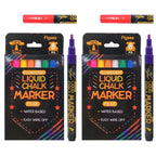 8 pcs Liquid Chalk Markers-Washable & Wet Erase Chalk Maker Pens For Blackboard Whiteboard Light Bulb Glass Window Graffiti Art
