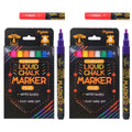 8 pcs Liquid Chalk Markers-Washable & Wet Erase Chalk Maker Pens For Blackboard Whiteboard Light Bulb Glass Window Graffiti Art