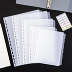 A4 A5 B5 Binder Dividers Genera Holes Binder Index 5 Tabs Frosted Plastic Planner Divider for Round Ring Binder Sheet Protector