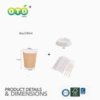 Black Rippled Double Wall Paper Cups, Disposable Coffee Cups, Paper Cups for Christmas Party and Daily [With Lids]