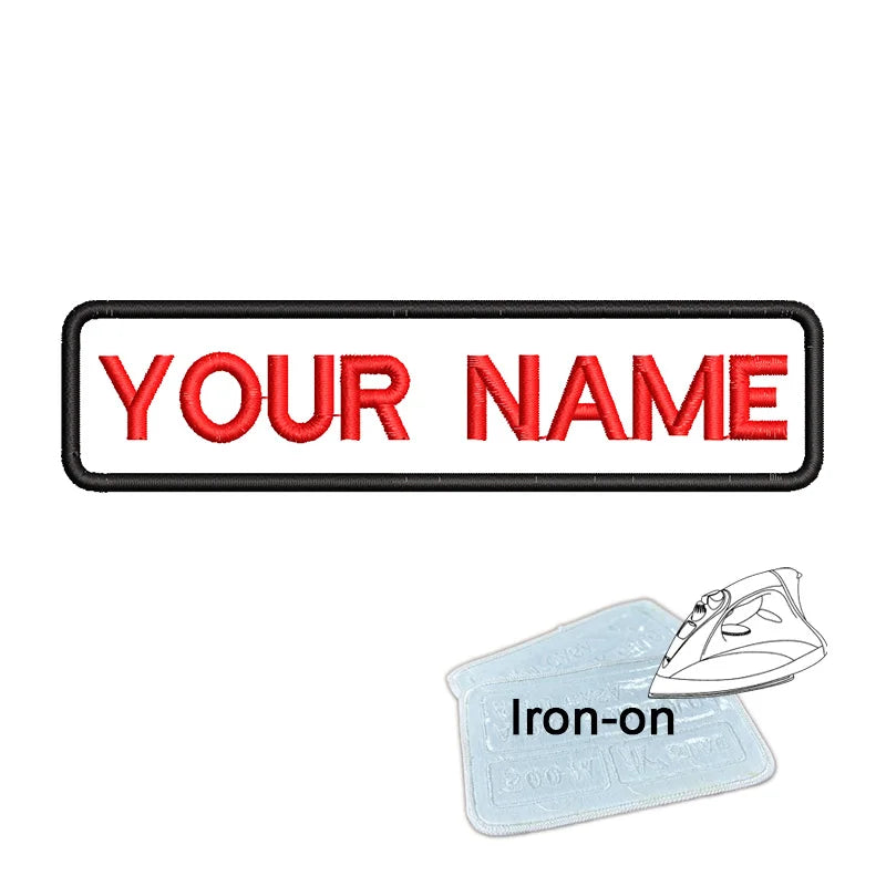 1PC 10cmX2.5cm Custom Personalized Name Embroidered Patch Number Stripes Badge Tags Armband Iron On Backing Hook & Loop Backing