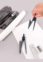 DELI Professional Drafting Tools Set 8PCS Drawing Kit with Compass Ruler Protractor Geometry Set for Students