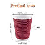 20/30/50PCS Disposable Paper Cups Disposable Corrugated Paper Cups Suitable Birthday Parties Weddings Christmas Parties