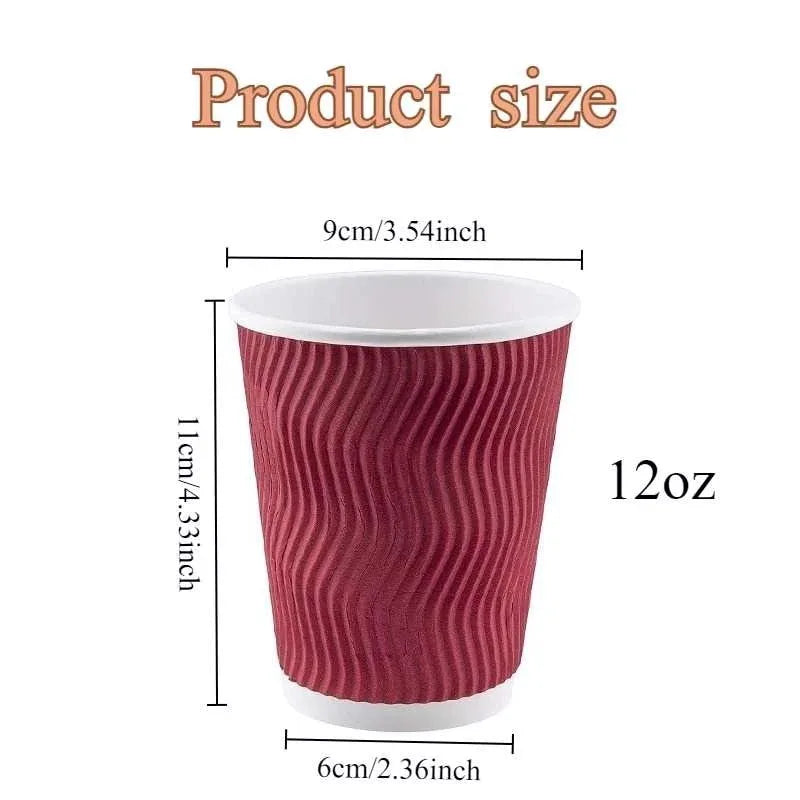 20/30/50PCS Disposable Paper Cups Disposable Corrugated Paper Cups Suitable Birthday Parties Weddings Christmas Parties