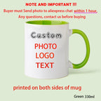 Personalized Photo Mug, Customize Family, Kids, Lovers, Logo, Text, Dog, Cat, Photos Mugs, Tea Milk Cup, Mother's Day Gift
