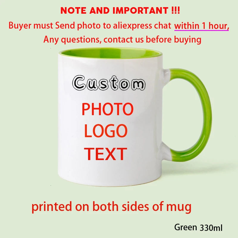 Personalized Photo Mug, Customize Family, Kids, Lovers, Logo, Text, Dog, Cat, Photos Mugs, Tea Milk Cup, Mother's Day Gift