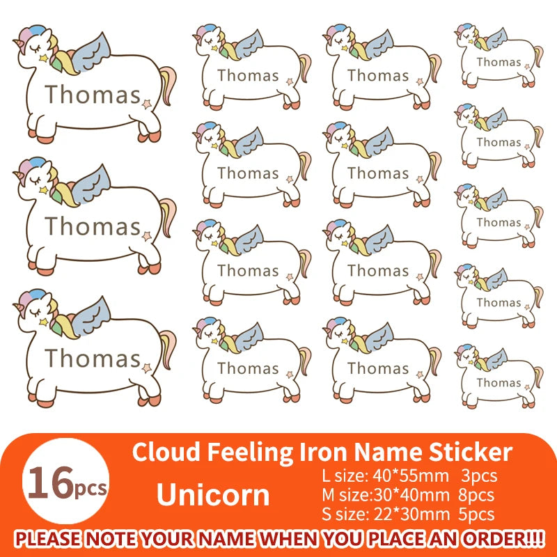 Multi Style Personalized Embroidery Name Sticker Clothes Label Decals Washable Iron On Tags Children Uniform Stickers Custom