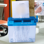 Portable Mini Manual Paper Shredder Transparent Non-slip Base Paper Sharper ABS Hand Crank Document Destroyer Stationery