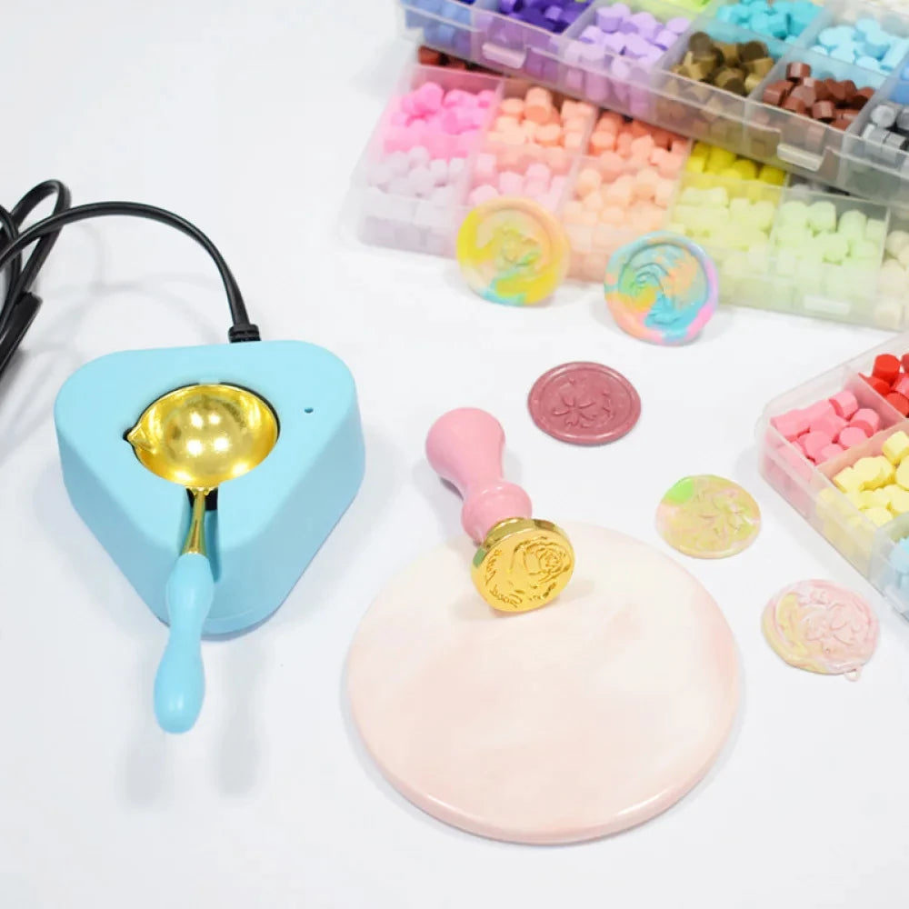 17PC/1Set Wax Seal Stamp Kit Lacquered Sealing DIY Craft Supplies Seal Random Header Christmas Wedding Invitation Decoration