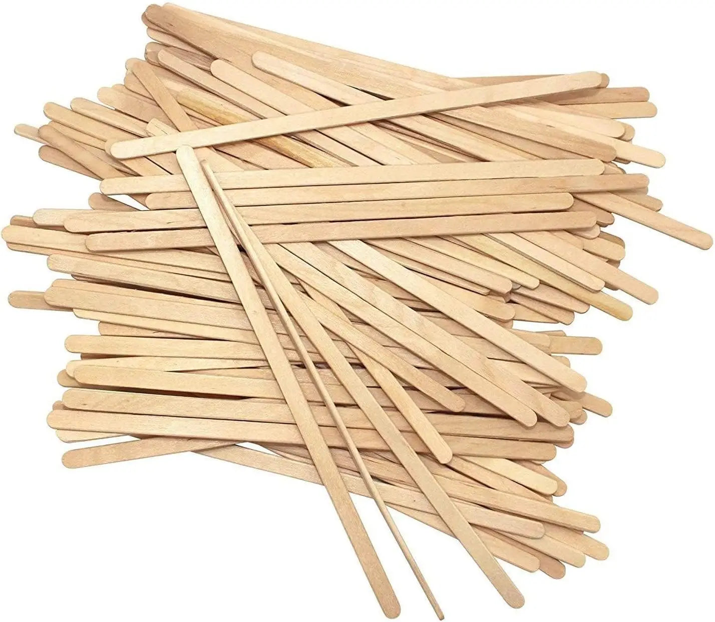 300/100pcs Wooden Coffee Stirrers Individually Wrapped Disposable Tea Drink Cocktail Mixer Swizzle Sticks Round End 5.5Inch Long