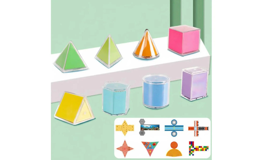 8 Pieces Transparent Geometric Solids Hands-on Learning Transparent Geometry Models Math Manipulatives Forms Long-Lasting